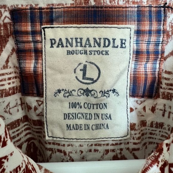 Cowboy Mens Horizontal Distressed Aztec Pearl Snap Button Down Longsleeved Shirt - Picture 7 of 8